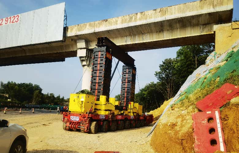SPMT模块车,桥梁改造,20米升降自如,全能设备,高空作业